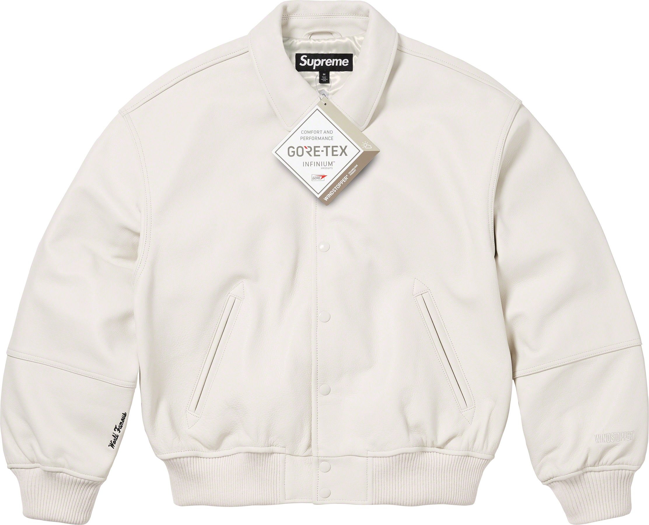 GORE-TEX Infinium WINDSTOPPER® Leather Varsity Jacket view 2